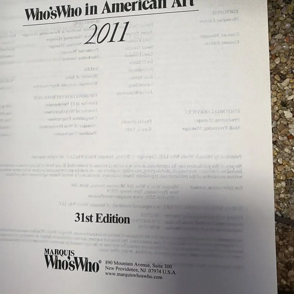 WHO'S WHO IN AMERICAN ART 2011 -31ST EDITION‎ By Marquis Who's Who - Hardcover
